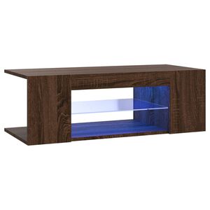 vidaXL Mobile Porta TV con Luci LED Rovere Marrone 90x39x30 cm