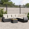 vidaXL Set Divani da Giardino con Cuscini 7pz Nero Polyrattan