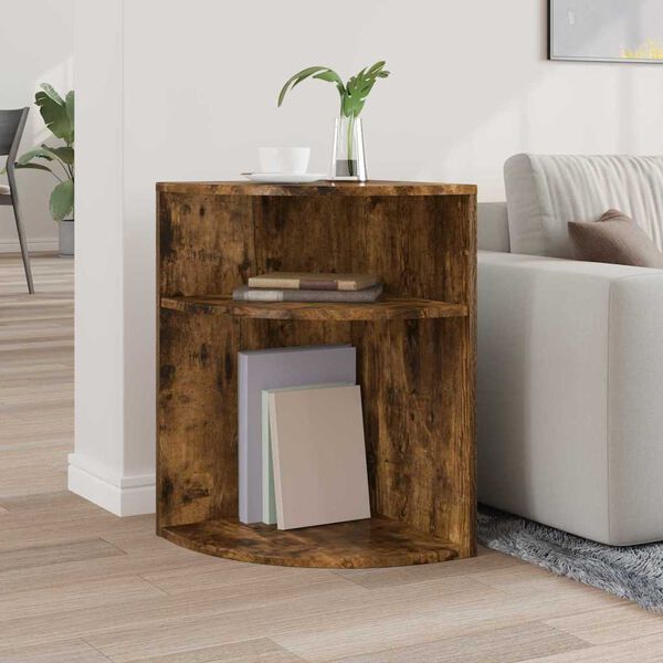 vidaXL Tavolino Rovere fum&eacute; 39,7 x 39,7 x 60 cm Legno multistrato