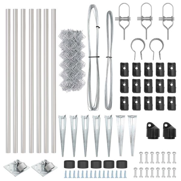 vidaXL Palo della recinzione Argento 10 x 1 m (rete 40 x 40 mm)