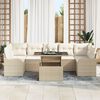 vidaXL Set Divano da Giardino con cuscino 8 pcs Beige Poly Rattan