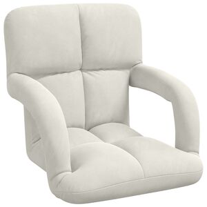 vidaXL Sedia da Pavimento Crema 58 x 62 x 58 cm Velluto