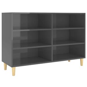 vidaXL Credenza Grigio Lucido 103,5x35x70 cm in Legno Multistrato