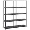 vidaXL Scaffale a 5 Ripiani Nero 142x38x170 cm in Plastica