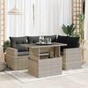 vidaXL Set Divano da Giardino 5pz con Cuscini Grigio Chiaro Polyrattan