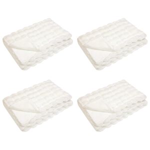 vidaXL Coperta antiscivolo in sintetica di coniglio Olite 4 pz Bianco