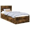 vidaXL Struttura del letto Rovere fum&eacute; 90 x 200 cm Legno multistrato