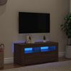 vidaXL Mobile Porta TV con Luci LED Rovere Marrone 90x35x40 cm