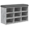 vidaXL Panca Porta Scarpe Grigio Cemento 82x32x50cm Legno Multistrato