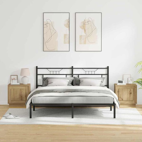 vidaXL Armadio da Notte 2 pcs Rovere artigianale 44 x 34,5 x 45 cm