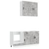 vidaXL Unit&agrave; Cucina PORTO 5 pz Grigio Cemento Legno ingegnerizzato