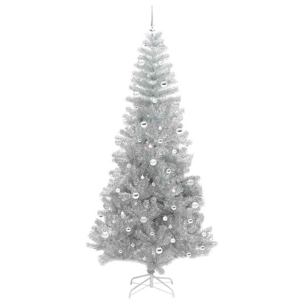 vidaXL Albero di Natale con 300 LED con supporto Argento 240 cm PET