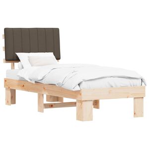 vidaXL Letto con Testiera Rivestita Talpa 75 x 190 cm Pino massello