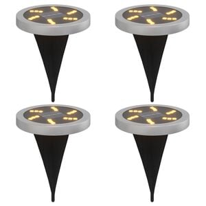 vidaXL Luci Solari da Terra con Picchetti da Esterno 4pz Bianco Caldo