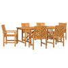 vidaXL Set da Pranzo per Giardino 7 pz Marrone
