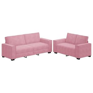 vidaXL Set di Divani 2 pz con Cuscini rosa in Velluto