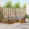 vidaXL Set divani con cuscino 6 pcs Grigio Naturale e Chiaro