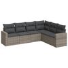 vidaXL Set Divano da Giardino 6 pz con Cuscini Grigio in Polyrattan
