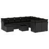 vidaXL Set Divani da Giardino 11 pz con Cuscini in Polyrattan Nero