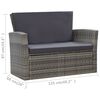 vidaXL Set Divani da Giardino 4 pz con Cuscini in Polyrattan Grigio