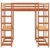 vidaXL Letto Soppalco Scrivania e Scala Marrone Cera 180x200cm Pino