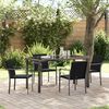 vidaXL Set da Pranzo per Giardino 5 pcs Nero Poly Rattan