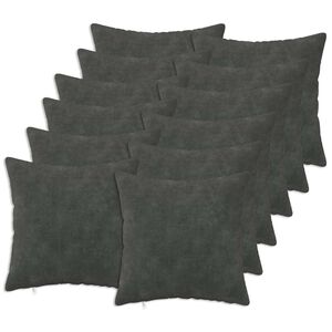 vidaXL Cuscino 12 pz HEERLEN Antracite 40 x 40 cm Fleece in microfibra