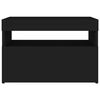 vidaXL Comodino con Luci LED Nero 60x35x40 cm in Legno Multistrato