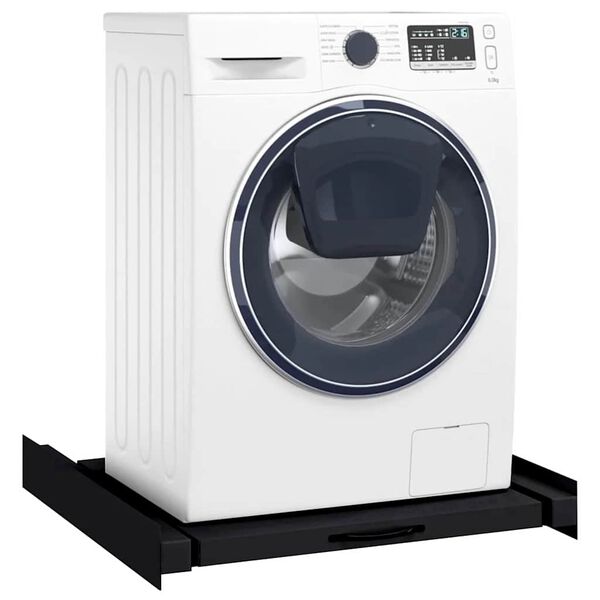 vidaXL Mensola Intermedia per Lavatrice Nero 60 x 60 x 8 cm Acciaio