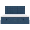vidaXL Struttura Letto Pouf con Materassi Blu 160x200 cm in Tessuto