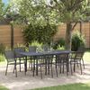 vidaXL Set da Pranzo per Giardino 9 pcs Antracite Acciaio