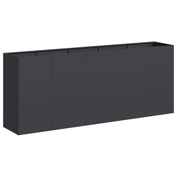 vidaXL Fioriera Nera 200x40x80 cm in Acciaio Laminato a Freddo