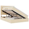 vidaXL Letto con contenitore e materasso Crema 140 x 190 cm Tessuto