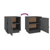 vidaXL Comodini Grigi 2 pz 40x34x45 cm in Legno Massello di Pino