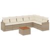 vidaXL Set Divano da Giardino 8 pz con Cuscini Beige in Polyrattan