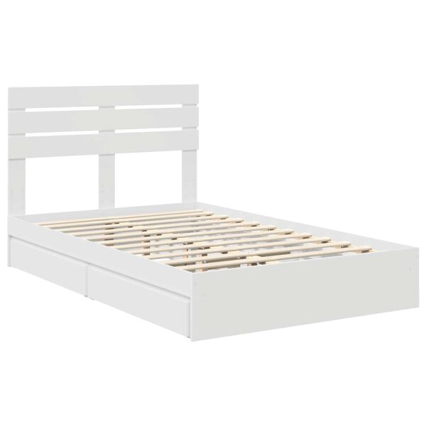 vidaXL Letto con Contenitore Bianco 120 x 200 cm Legno multistrato
