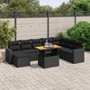 vidaXL Set Divani da Giardino 9 pz con Cuscini Nero in Polyrattan