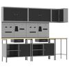 vidaXL Set di mobili da lavoro con cassetto 10 pcs Nero e Grigio