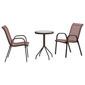 vidaXL Set Bistro da Giardino 3 pz Marrone Acciaio