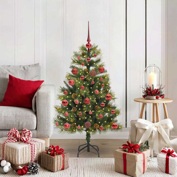 vidaXL Albero di Natale artificiale pieghevole con coni Verde 120 cm