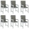 vidaXL Cuscini Sedia Schiena Bassa 6 pz Grigio Mélange 100x50x4 cm