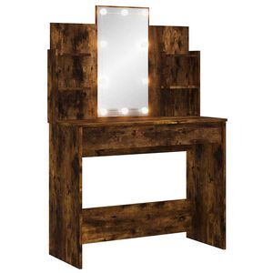 vidaXL Toeletta con Luci LED Rovere Fumo 96x40x142 cm