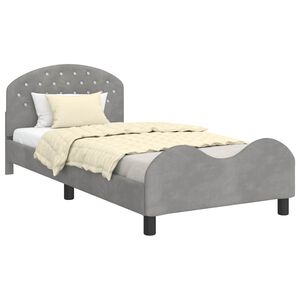 vidaXL Struttura letto bambini con testata Grigio chiaro 90 x 190 cm