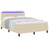 vidaXL Letto a molle con materasso con led Crema 160 x 200 cm Tessuto