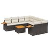 vidaXL Set Divani da Giardino 9 pz con Cuscini Nero in Polyrattan