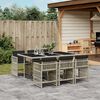 vidaXL Set da Pranzo da Giardino 7 pz Cuscini Polyrattan Grigio Chiaro