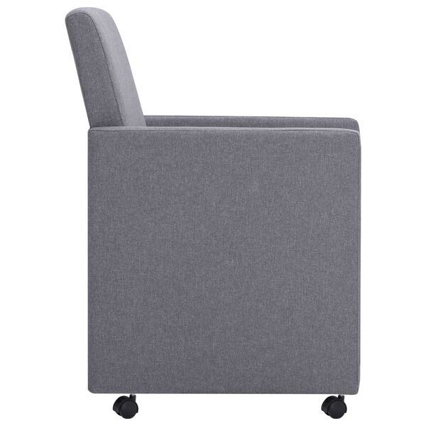 vidaXL Sedie da Pranzo 2 pz Grigio Chiaro in Tessuto