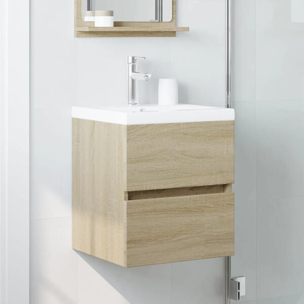 vidaXL Mobile Lavabo Rovere Sonoma 41x38,5x45 cm in Legno Multistrato