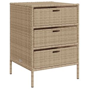 vidaXL Armadietto Portaoggetti da Giardino Beige 55x59x80cm Polyrattan