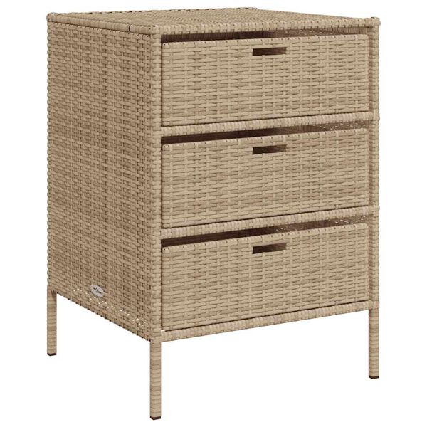 vidaXL Armadietto Portaoggetti da Giardino Beige 55x59x80cm Polyrattan